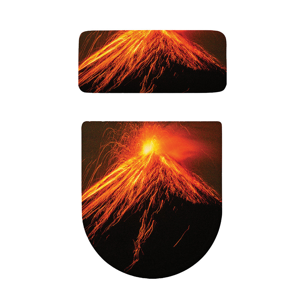 Fire Volcano Print Toilet Lid And Tank Cover Set