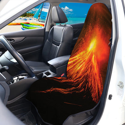Fire Volcano Print Waterproof Car Seat Cover