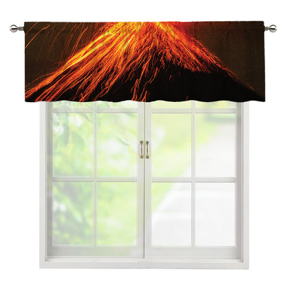 Fire Volcano Print Window Valance