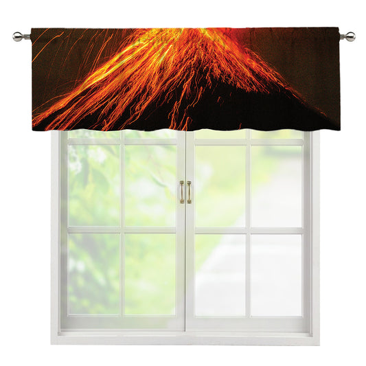 Fire Volcano Print Window Valance