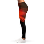 Fire Volcano Print Women's Leggings