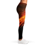 Fire Volcano Print Women's Leggings