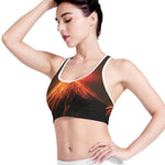 Fire Volcano Print Women's Sports Bra