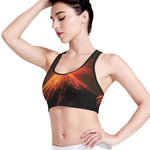 Fire Volcano Print Women's Sports Bra