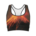 Fire Volcano Print Women's Sports Bra