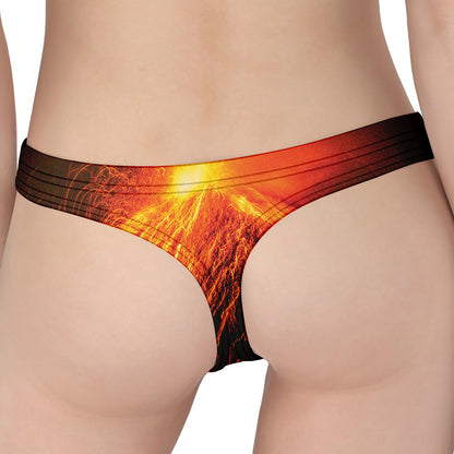 Fire Volcano Print Women's Thong