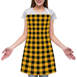 Fire Yellow Buffalo Check Pattern Print Adjustable Apron