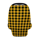 Fire Yellow Buffalo Check Pattern Print Baby Seat Cover