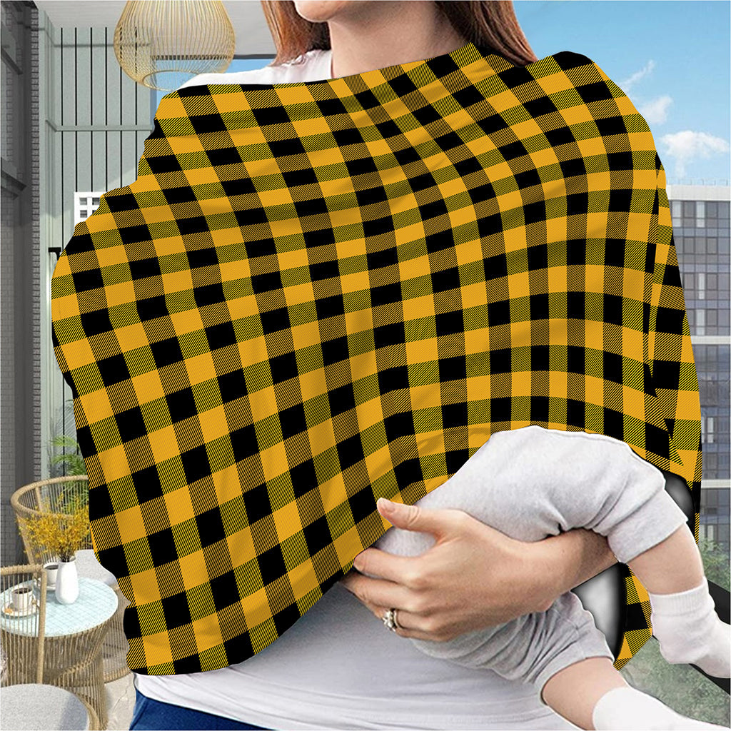 Fire Yellow Buffalo Check Pattern Print Baby Seat Cover