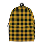 Fire Yellow Buffalo Check Pattern Print Backpack