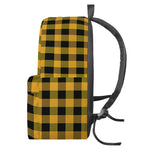 Fire Yellow Buffalo Check Pattern Print Backpack