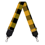 Fire Yellow Buffalo Check Pattern Print Bag Strap