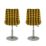 Fire Yellow Buffalo Check Pattern Print Bar Stool Covers