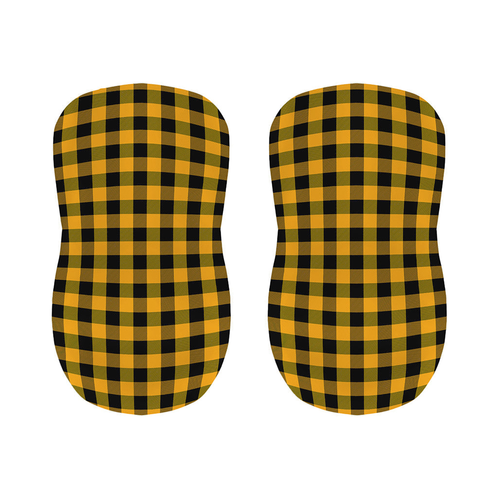 Fire Yellow Buffalo Check Pattern Print Bar Stool Covers