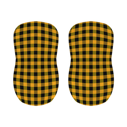 Fire Yellow Buffalo Check Pattern Print Bar Stool Covers