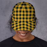 Fire Yellow Buffalo Check Pattern Print Baseball Cap