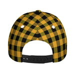 Fire Yellow Buffalo Check Pattern Print Baseball Cap