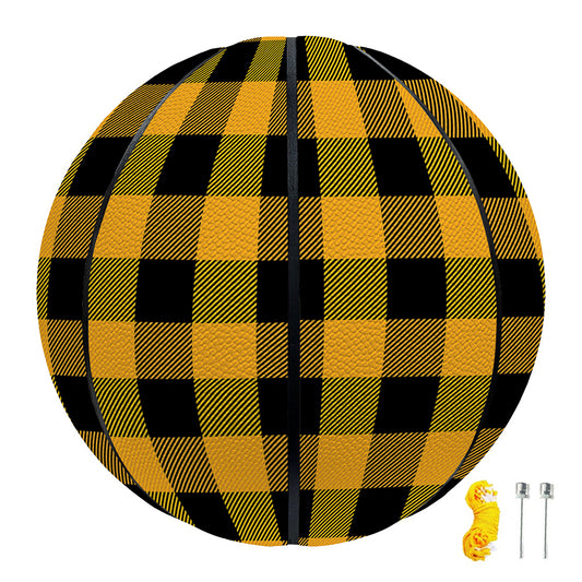 Fire Yellow Buffalo Check Pattern Print Basketball