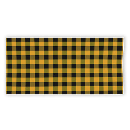 Fire Yellow Buffalo Check Pattern Print Beach Towel
