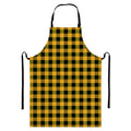 Fire Yellow Buffalo Check Pattern Print Bib Apron With Pocket