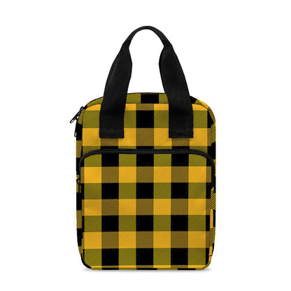 Fire Yellow Buffalo Check Pattern Print Bible Tote Bag