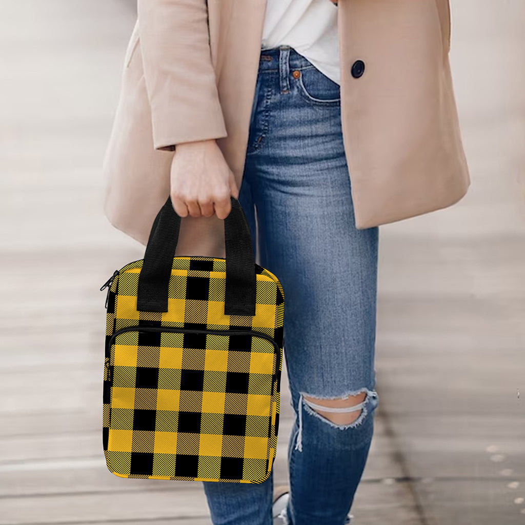 Fire Yellow Buffalo Check Pattern Print Bible Tote Bag
