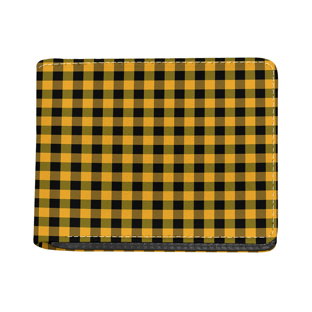 Fire Yellow Buffalo Check Pattern Print Bifold Wallet