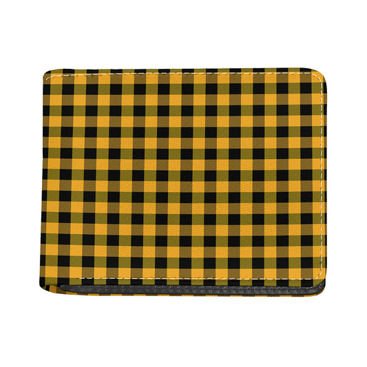 Fire Yellow Buffalo Check Pattern Print Bifold Wallet