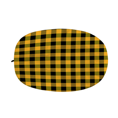 Fire Yellow Buffalo Check Pattern Print Car Side Mirror Covers
