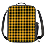 Fire Yellow Buffalo Check Pattern Print Crossbody Lunch Bag