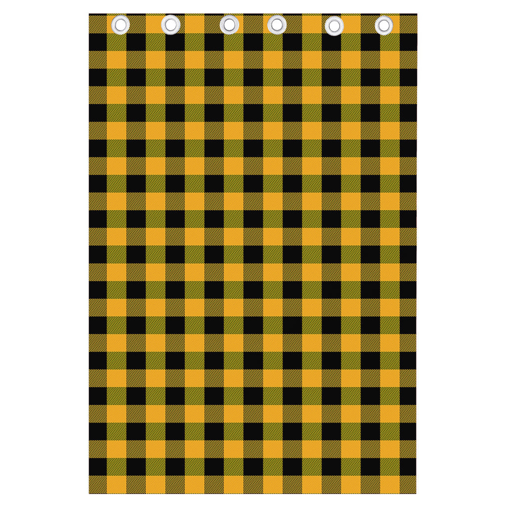 Fire Yellow Buffalo Check Pattern Print Curtain