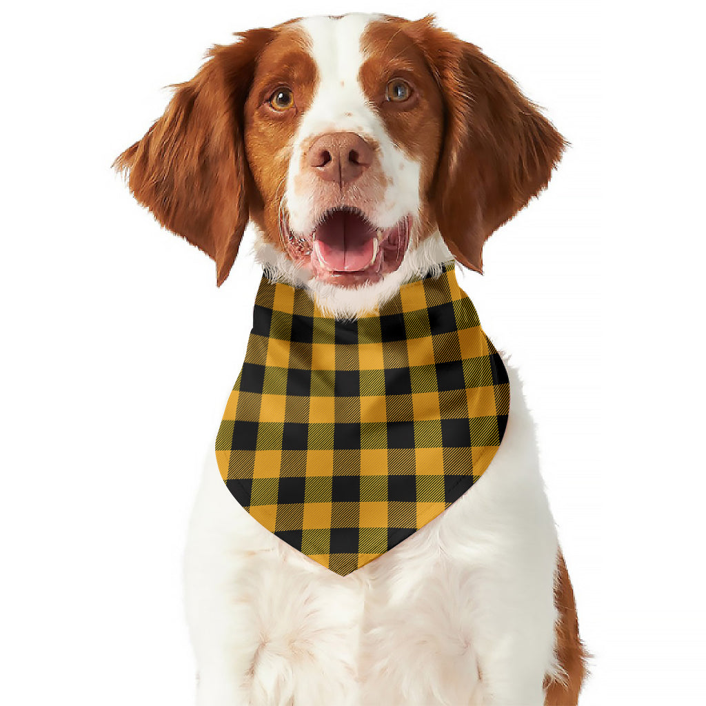 Fire Yellow Buffalo Check Pattern Print Dog Bandana