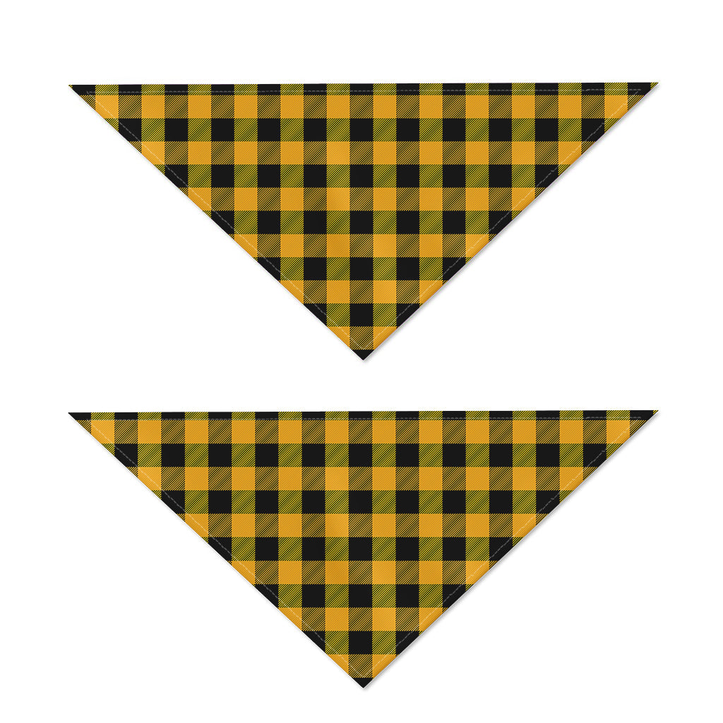 Fire Yellow Buffalo Check Pattern Print Dog Bandana