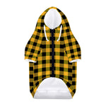 Fire Yellow Buffalo Check Pattern Print Dog Zip Up Hoodie