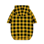 Fire Yellow Buffalo Check Pattern Print Dog Zip Up Hoodie