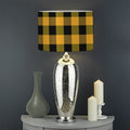 Fire Yellow Buffalo Check Pattern Print Drum Lamp Shade
