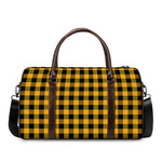 Fire Yellow Buffalo Check Pattern Print Duffle Bag