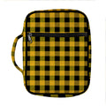 Fire Yellow Buffalo Check Pattern Print Front Pocket Bible Bag