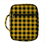 Fire Yellow Buffalo Check Pattern Print Front Pocket Bible Bag