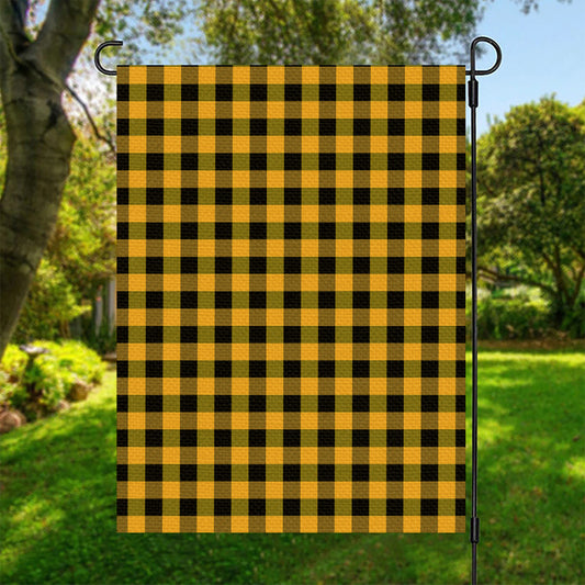 Fire Yellow Buffalo Check Pattern Print Garden Flag