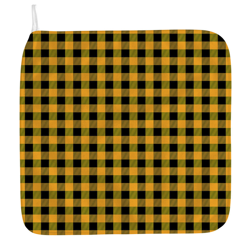 Fire Yellow Buffalo Check Pattern Print Hand Towel