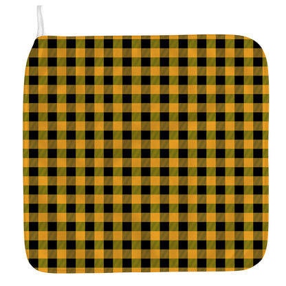 Fire Yellow Buffalo Check Pattern Print Hand Towel