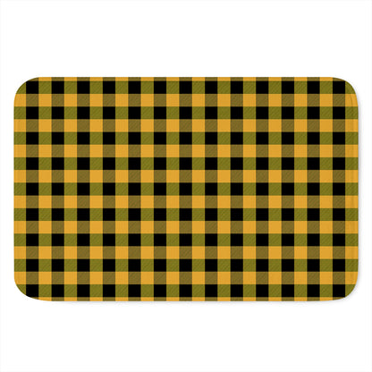 Fire Yellow Buffalo Check Pattern Print Indoor Door Mat