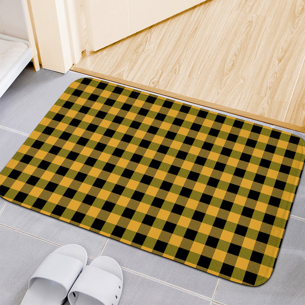 Fire Yellow Buffalo Check Pattern Print Indoor Door Mat