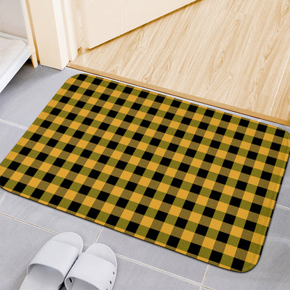 Fire Yellow Buffalo Check Pattern Print Indoor Door Mat