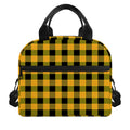 Fire Yellow Buffalo Check Pattern Print Insulated Lunch Bag