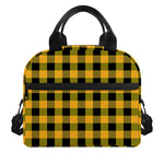 Fire Yellow Buffalo Check Pattern Print Insulated Lunch Bag