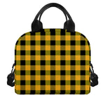 Fire Yellow Buffalo Check Pattern Print Insulated Lunch Bag