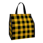 Fire Yellow Buffalo Check Pattern Print Insulated Lunch Tote