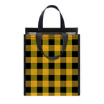 Fire Yellow Buffalo Check Pattern Print Insulated Lunch Tote